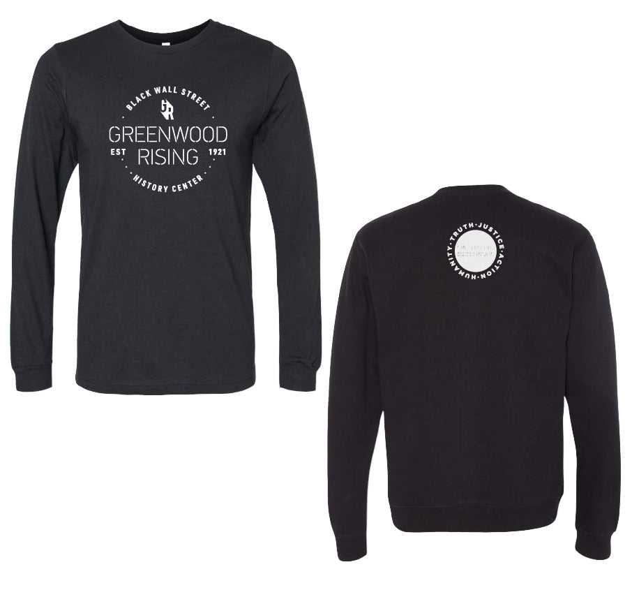 Greenwood Rising Circle Icon Long Sleeve Tee Black