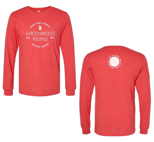 Greenwood Rising Icon Circle Long Sleeve Tee Red