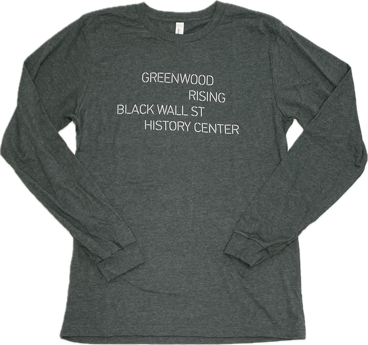 Greenwood Rising Black Wall St Long Sleeve Tee