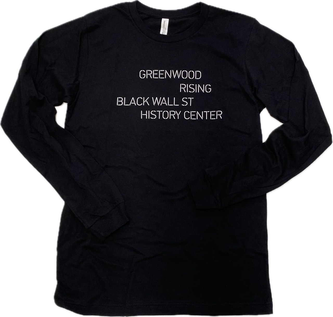 Greenwood Rising Black Wall St Long Sleeve Tee